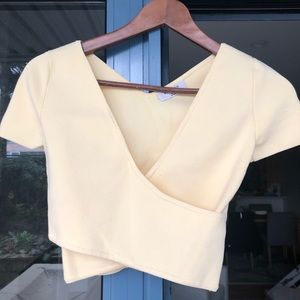 Sculpt Knit Cross-Front Top Babaton